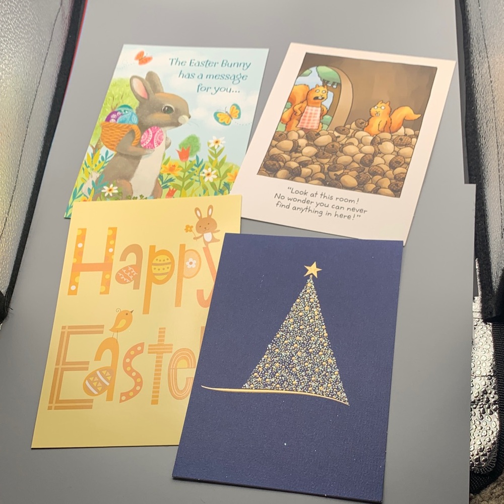 Lot of 4 Assorted Greeting Cards SELLING AS IS